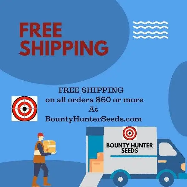 All orders $60 or more gets free shipping. If $60 or more is in the cart when checking out it will give you a free shipping option to click. Plus earn 10 reward points on every dollar spent (on seeds only) for future purchases (Excludes shipping)